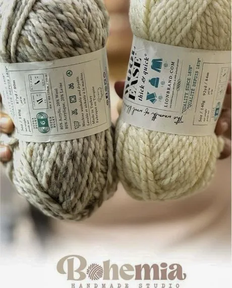 Skeins of natural undyed cotton yarn used in Bohemia Handmade macrame DIY kits